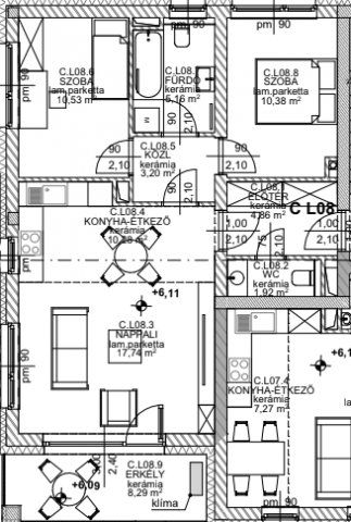 Eladó téglalakás, Tatabányán 57.022 M Ft, 3 szobás
