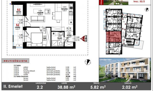 Eladó téglalakás, Kőszegszerdahelyen 44.9 M Ft, 2 szobás