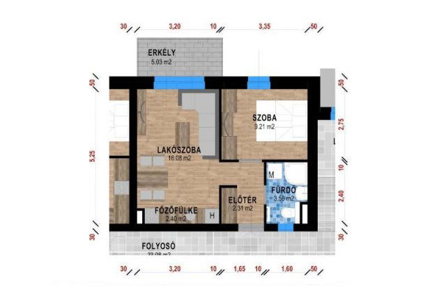 Eladó téglalakás, Pápán, Határ utcában 32.85 M Ft, 1+1 szobás