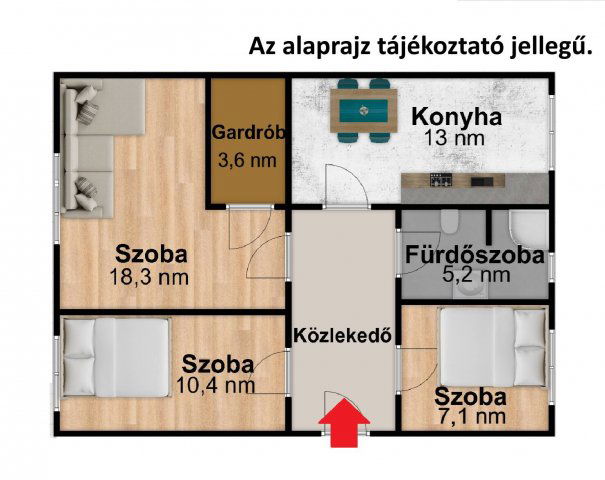 Eladó téglalakás, Szigetszentmiklóson 59.9 M Ft, 3 szobás