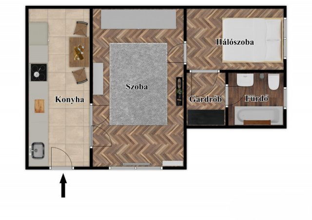 Eladó téglalakás, Budapesten, IX. kerületben 59.9 M Ft, 2 szobás