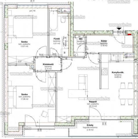 Eladó téglalakás, Budapesten, XVIII. kerületben 93.9 M Ft