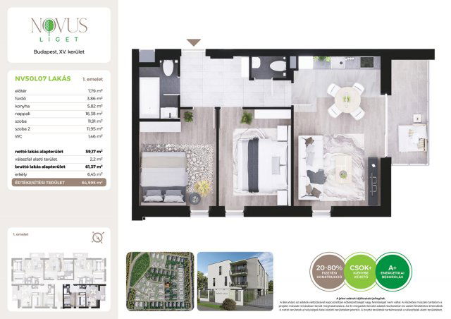 Eladó téglalakás, Budapesten, XV. kerületben, Kékszilva utcában