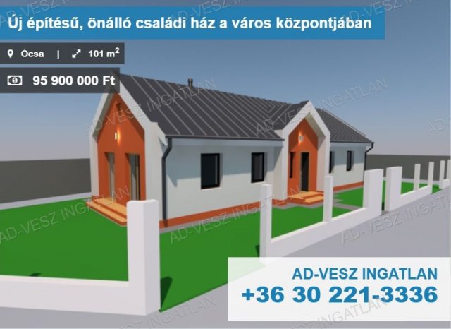 Eladó családi ház, Ócsán 95.9 M Ft, 1+4 szobás
