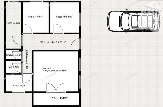 Eladó ikerház, Szolnokon 69.9 M Ft, 4 szobás