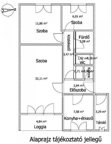 Eladó téglalakás, Gyöngyösön 40.5 M Ft, 2+1 szobás