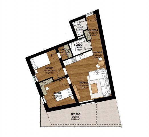 Eladó téglalakás, Pécsett 69.9 M Ft, 3 szobás