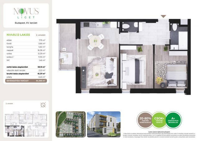 Eladó téglalakás, Budapesten, XV. kerületben, Kékszilva utcában