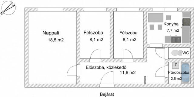 Eladó téglalakás, Budapesten, XIX. kerületben, Zrínyi utcában