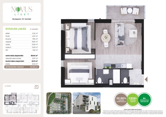 Eladó téglalakás, Budapesten, XV. kerületben, Kékszilva utcában