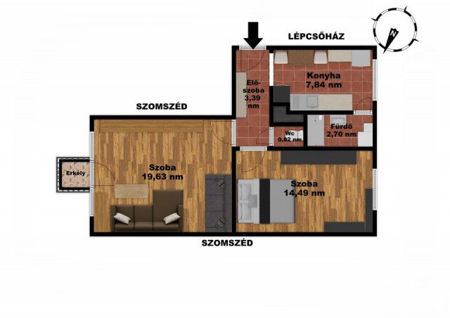 Eladó téglalakás, Petőfibányán 35.2 M Ft, 2 szobás