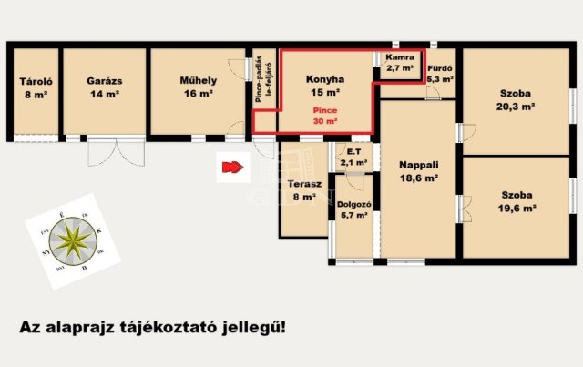 Eladó családi ház, Ecseren 115.9 M Ft, 3+1 szobás