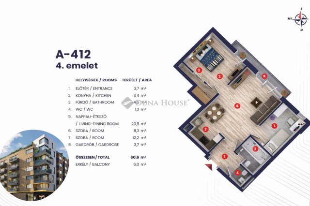 Eladó téglalakás, Budapesten, VIII. kerületben 91.39 M Ft