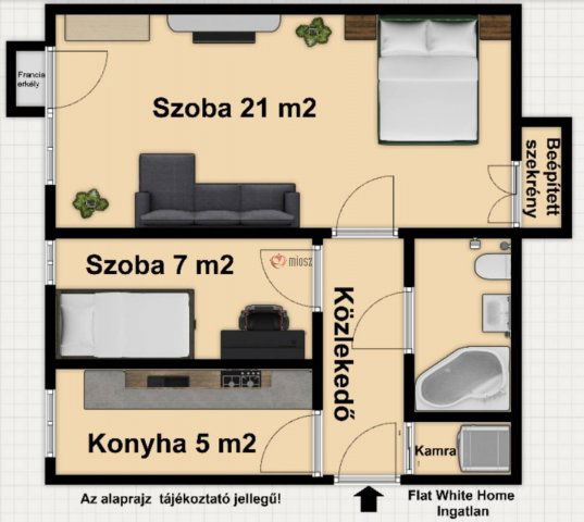 Kiadó téglalakás, albérlet, Szegeden 190 E Ft / hó, 1+1 szobás