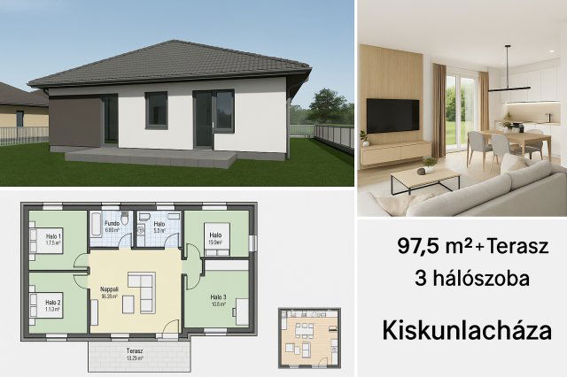 Eladó családi ház, Kiskunlacházán 78 M Ft, 4 szobás