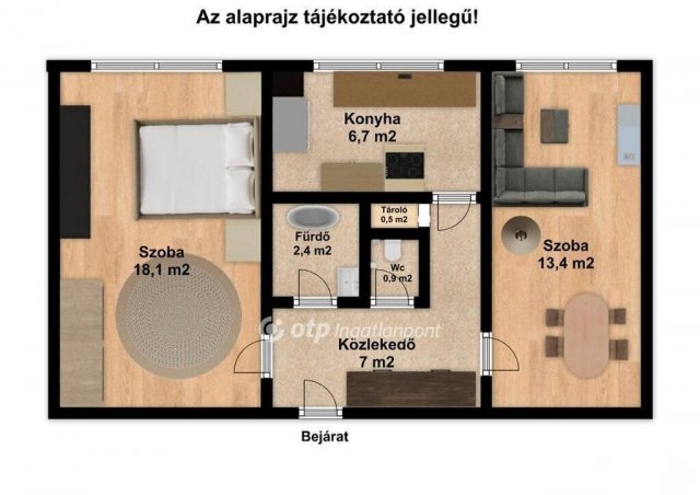 Eladó panellakás, Győrött 46.9 M Ft, 2 szobás