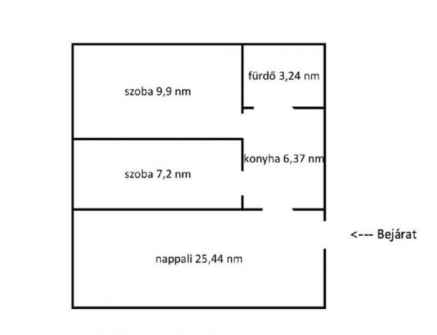 Eladó téglalakás, Nyíregyházán 61.1 M Ft, 1+2 szobás