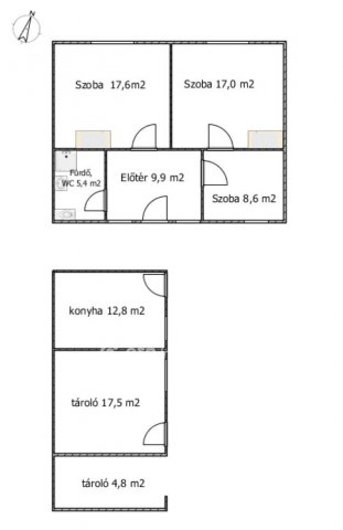 Eladó családi ház, Csanyteleken 15 M Ft, 2+1 szobás