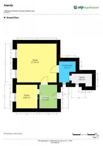 Eladó téglalakás, Pápán 19.9 M Ft, 1+1 szobás