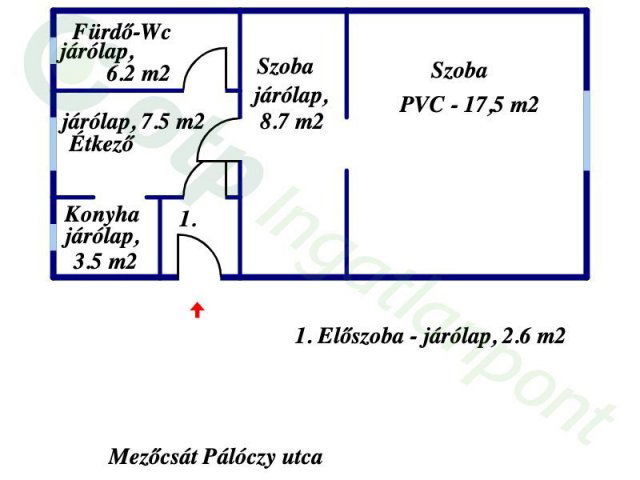 Eladó családi ház, Mezőcsáton 7.5 M Ft, 2 szobás
