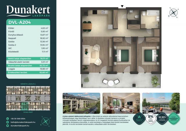 Eladó téglalakás, Vácon, Németh László utcában 96.99 M Ft