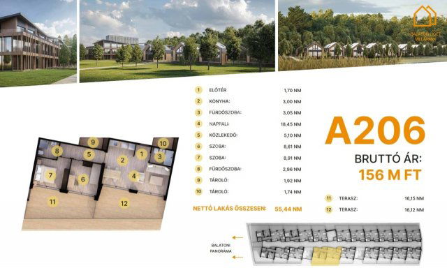 Eladó téglalakás, Balatonföldváron 156 M Ft, 1+2 szobás