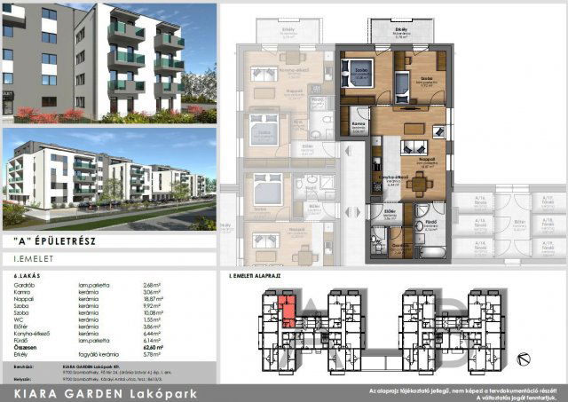 Eladó téglalakás, Szombathelyen, Károlyi Antal utcában 62.9 M Ft