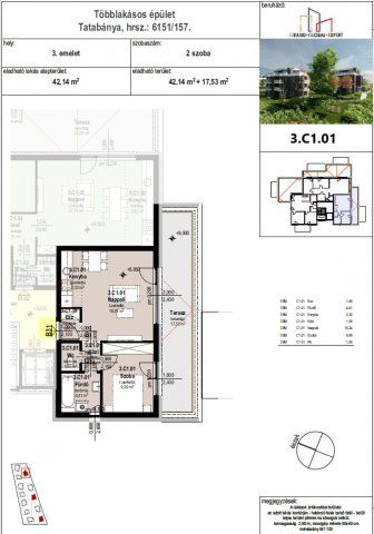Eladó téglalakás, Tatabányán 49.574 M Ft, 2 szobás