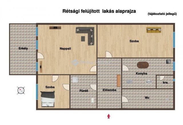 Eladó téglalakás, Rétságon 48.5 M Ft, 3 szobás