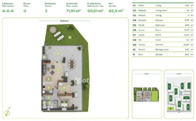 Eladó téglalakás, Balatonszemesen 171.499 M Ft, 3 szobás