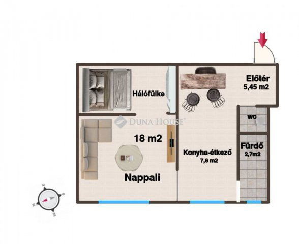 Eladó téglalakás, Herenden 28.4 M Ft, 1 szobás