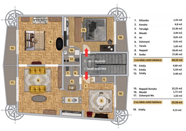 Eladó téglalakás, Budapesten, I. kerületben 260 M Ft, 3 szobás