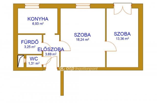 Eladó téglalakás, Komlón 24.5 M Ft, 2 szobás