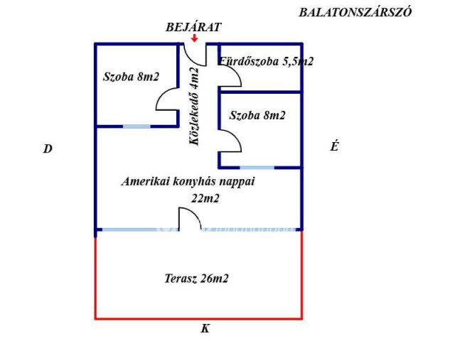 Eladó téglalakás, Balatonszárszón 69.9 M Ft, 1+2 szobás