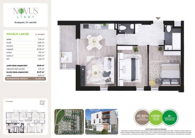 Eladó téglalakás, Budapesten, XV. kerületben, Kékszilva utcában