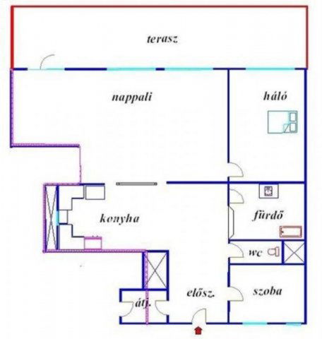Kiadó téglalakás, albérlet, Budapesten, V. kerületben, 2 szobás
