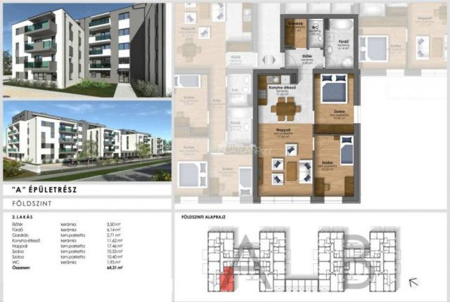 Eladó téglalakás, Szombathelyen 61.9 M Ft, 3 szobás