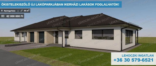 Eladó ikerház, Nyíregyházán 62 M Ft, 4 szobás