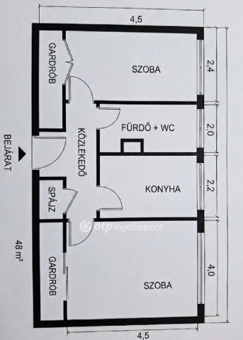 Eladó téglalakás, Dunaújvárosban 44.9 M Ft, 2 szobás