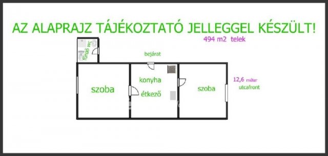 Eladó családi ház, Hajdúböszörményen 38 M Ft, 2 szobás