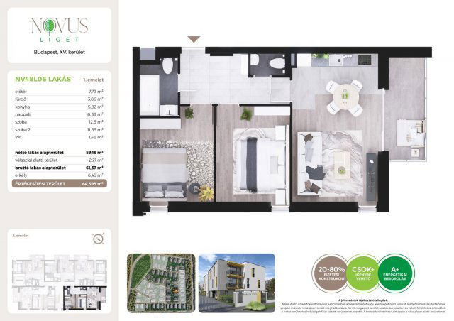 Eladó téglalakás, Budapesten, XV. kerületben, Kékszilva utcában