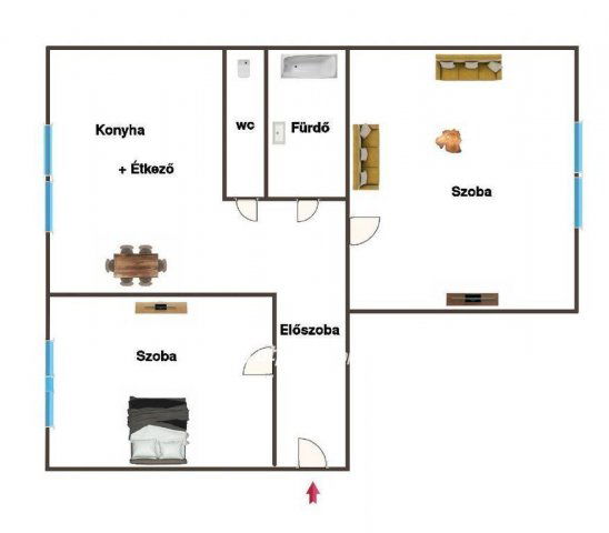 Eladó panellakás, Miskolcon 39.9 M Ft, 2 szobás