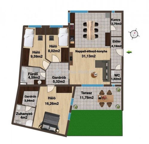 Eladó téglalakás, Kecskeméten 125 M Ft, 2+2 szobás