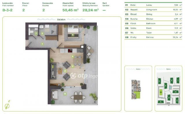 Eladó téglalakás, Balatonszemesen 121.927 M Ft, 2 szobás