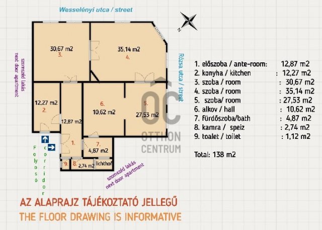 Eladó téglalakás, Budapesten, VII. kerületben 139.9 M Ft