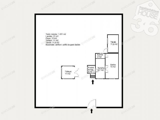 Eladó családi ház, Kecskeméten 14.99 M Ft, 1 szobás