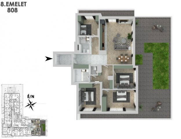 Eladó téglalakás, Budapesten, XIII. kerületben 214.2 M Ft