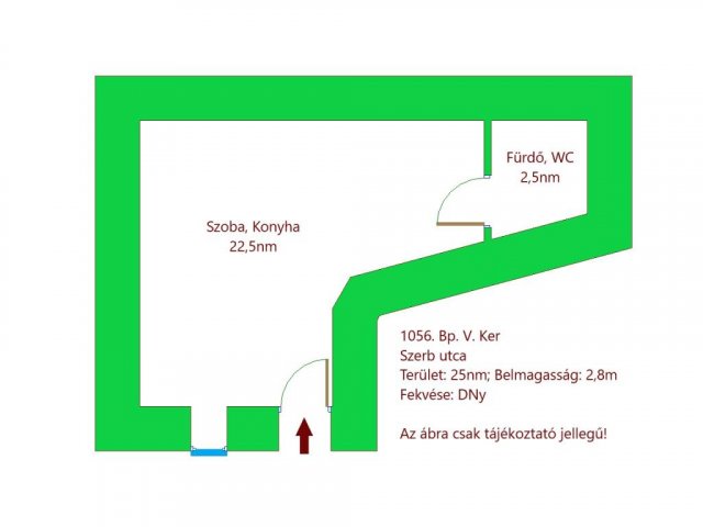 Kiadó téglalakás, albérlet, Budapesten, V. kerületben, 1 szobás