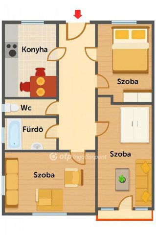 Eladó téglalakás, Szekszárdon 34.9 M Ft, 1+2 szobás