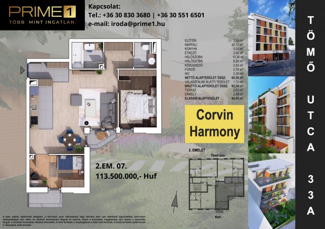 Eladó téglalakás, Budapesten, XVIII. kerületben 113.5 M Ft